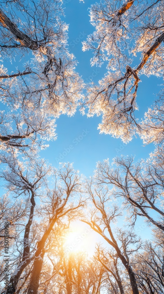 Golden hour icy arboreal scenery winter forest nature photography frosty landscape low viewpoint realistic beauty Golden hour icy arboreal scenery winter forest nature photography frosty landscape low viewpoint realistic beauty