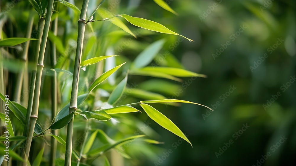 Fototapeta premium Close Up of Lush Bamboo Leaves in a Serene Environment : Generative AI