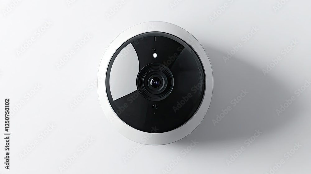 High-tech surveillance camera with innovative design, featured on a clean white background for a modern aesthetic. High-tech surveillance camera with innovative design, featured on a clean white background for a modern aesthetic.