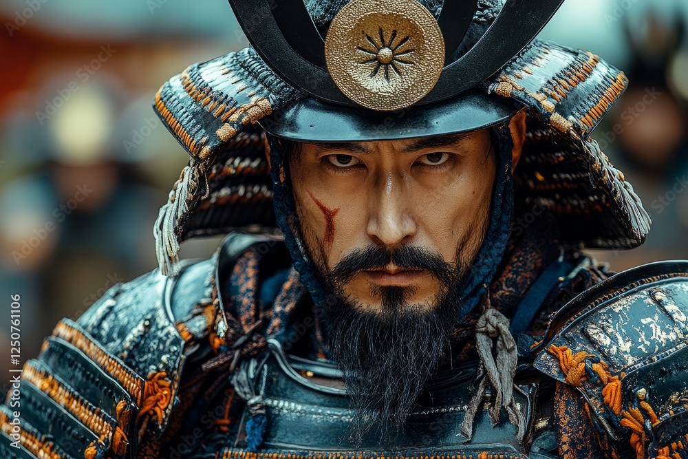 Samurai warrior striking an iconic pose amidst the backdrop of ancient Japan Samurai warrior striking an iconic pose amidst the backdrop of ancient Japan