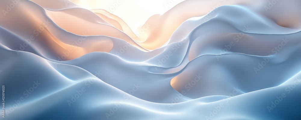 Obraz premium 3D Light White Digital Background, Generative AI