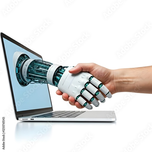 AI Reboot Hand Shaking with Human – Futuristic Technology