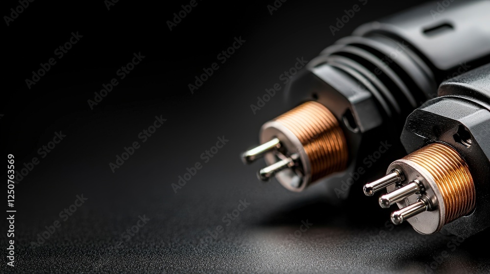 Close-up of Two Precision Electrical Connectors