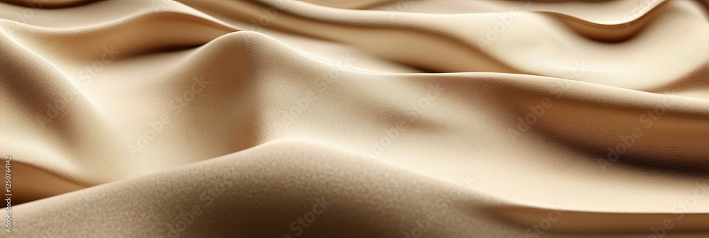 Fototapeta premium Luxurious Golden Satin Fabric Smooth, Flowing Texture for Elegant Backgrounds and Designs