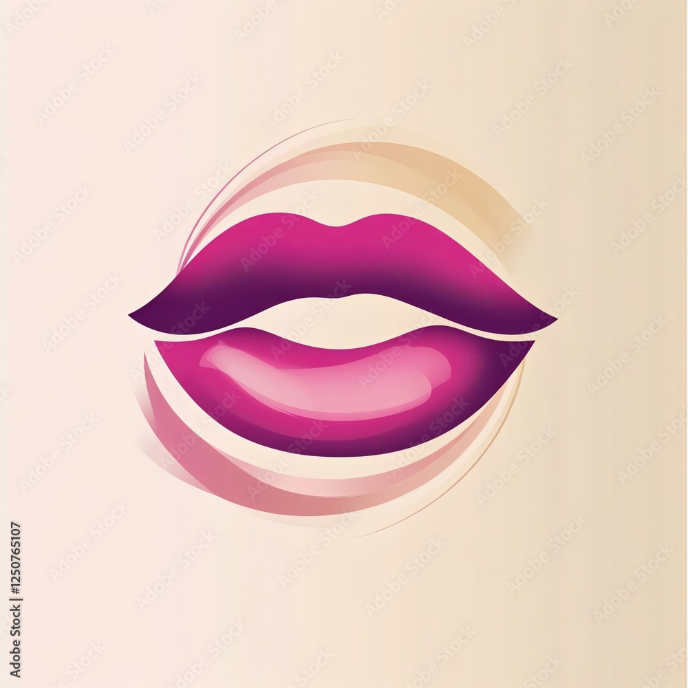 Stylized illustration of luscious lips in vibrant pink tones, perfect for beauty and cosmetics themes. Stylized illustration of luscious lips in vibrant pink tones, perfect for beauty and cosmetics themes.