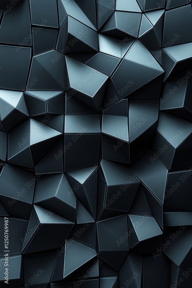 Obraz premium Abstract 3D Geometric Digital Background, Generative AI