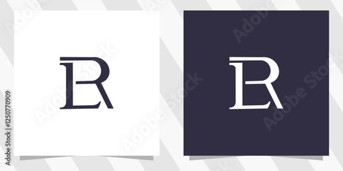 letter lr rl logo design vector