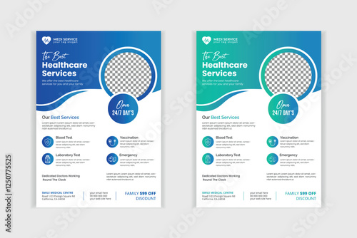 Creative medical healthcare flyer poster template design	