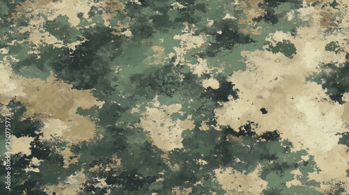 Muted green and beige camouflage pattern with soft organic textures