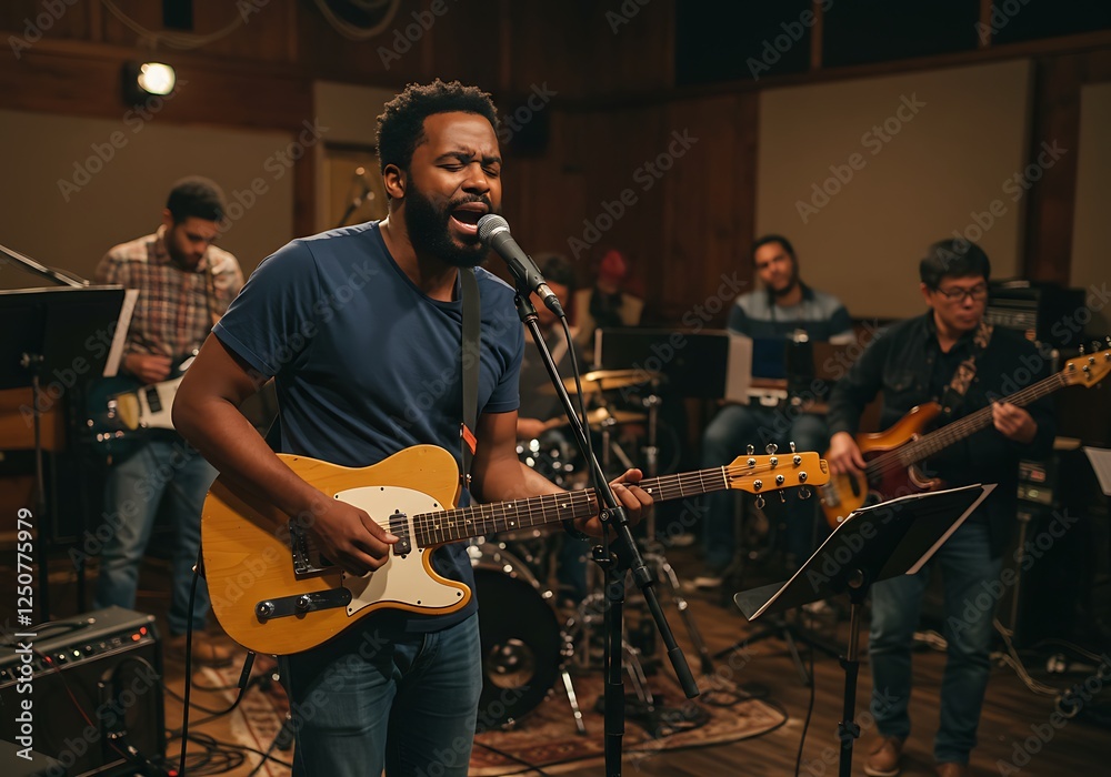 Fototapeta premium young man playing guitar