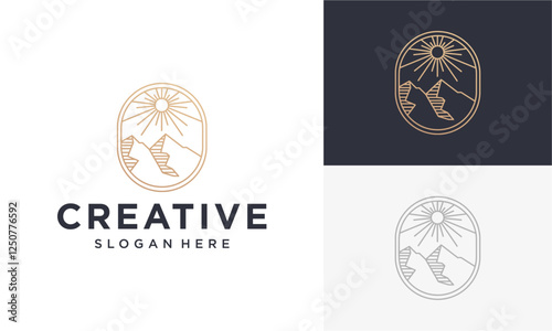 villa vector logo mountain or nature atmosphere