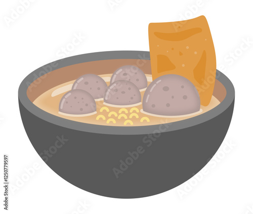 Indonesian meatball soup (Bakso)