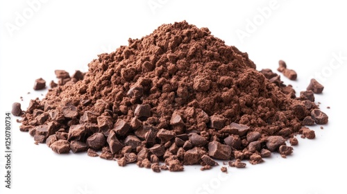 Wallpaper Mural Chocolate Protein Powder Heap with Scoop: Ideal for Athletic Diet and Bodybuilding Breakfast on Clean White Background Torontodigital.ca