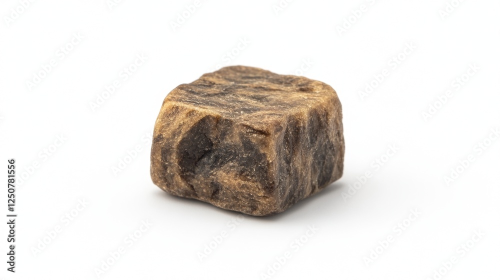 Close-Up View of Natural Brown and Black Stone on White Background Close-Up View of Natural Brown and Black Stone on White Background