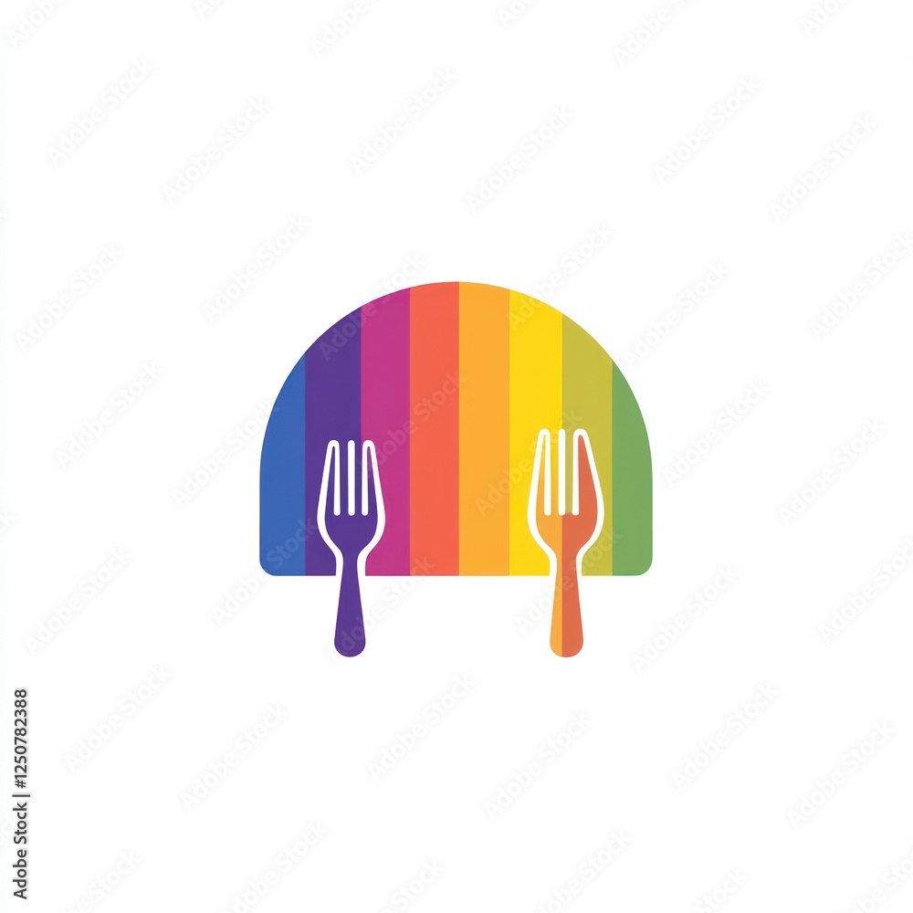 Colorful rainbow food logo design Colorful rainbow food logo design