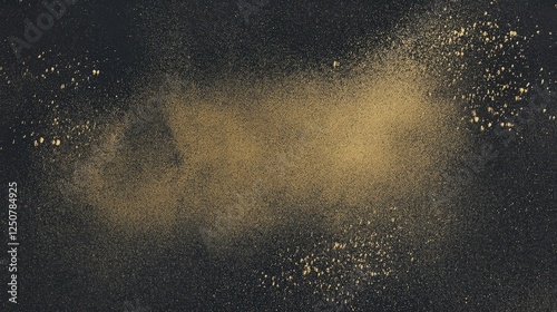 Stunning Gold Spatter Art on a Dark Background.  A modern abstract design using gold spray paint on a black backdrop.  A unique and captivating visual experience.
