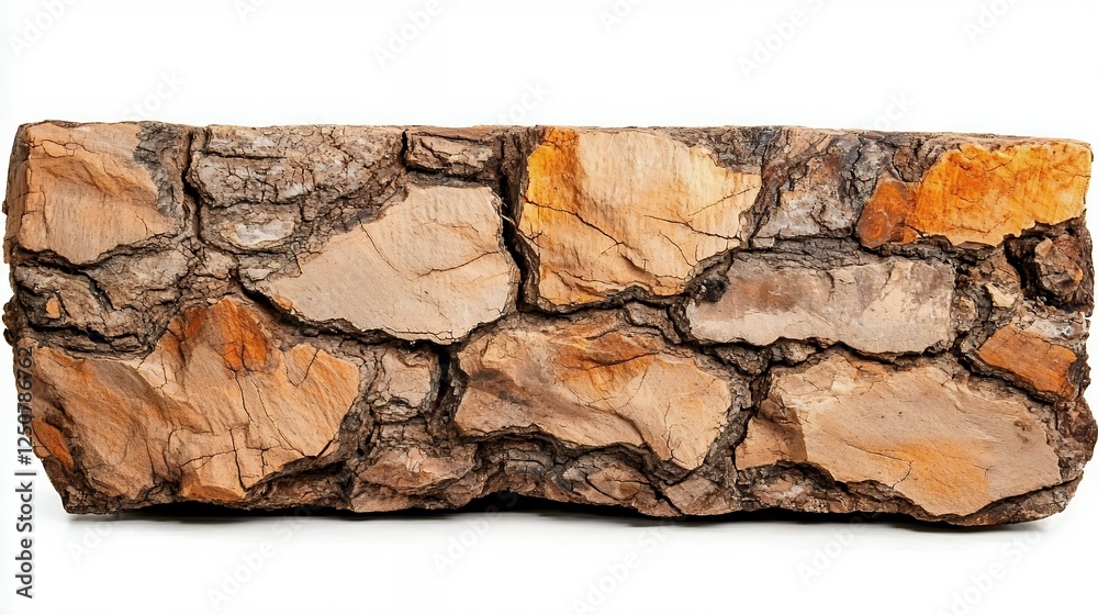Detailed Rectangular Piece Of Brown And Orange Bark Texture Mosaic Detailed Rectangular Piece Of Brown And Orange Bark Texture Mosaic