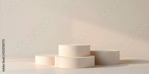 Wallpaper Mural Minimalist Beige Product Display Pedestal with Soft Shadows and Neutral Background – 3D Render for Branding, Cosmetics, and Luxury Presentation Torontodigital.ca