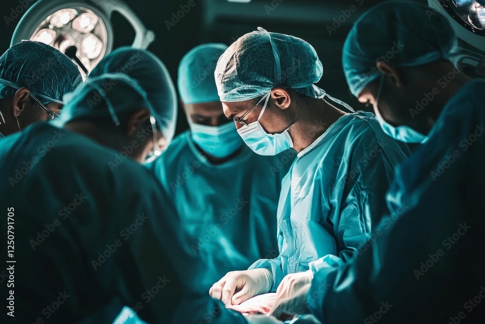 Professionals performing a surgical procedure in a modern hospital operating room Professionals performing a surgical procedure in a modern hospital operating room