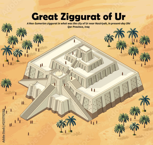 Tableau sur toile Ziggurat of Ur, Neo-Sumerian, ziggurat, Nasiriyah, Dhi Qar Province, Iraq, crumb