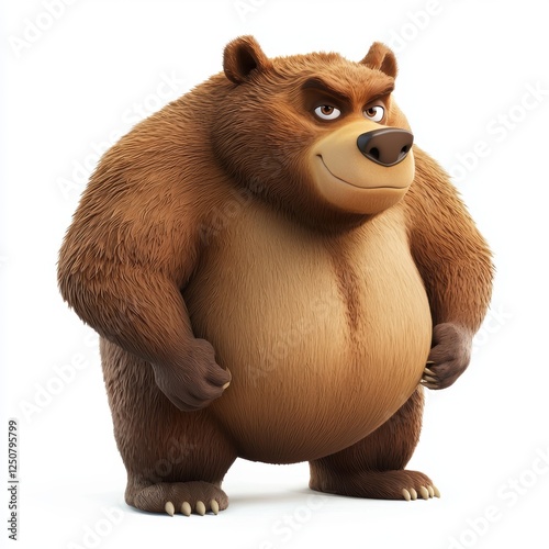 3D icon cartoon of a prehistoric bear short-faced bear isolated on white photo