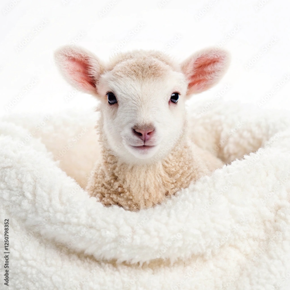 Fototapeta premium white sheep with white background