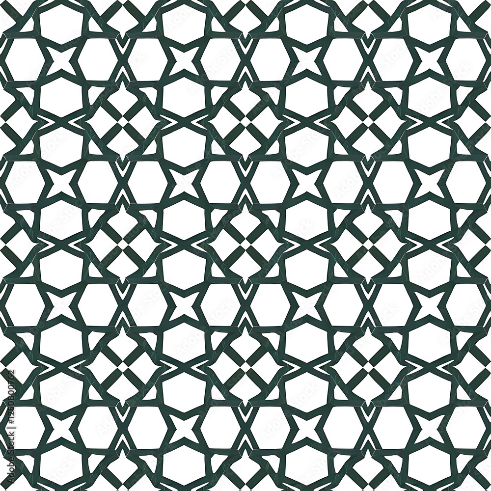 Fototapeta premium Green Geometric Pattern Seamless Design