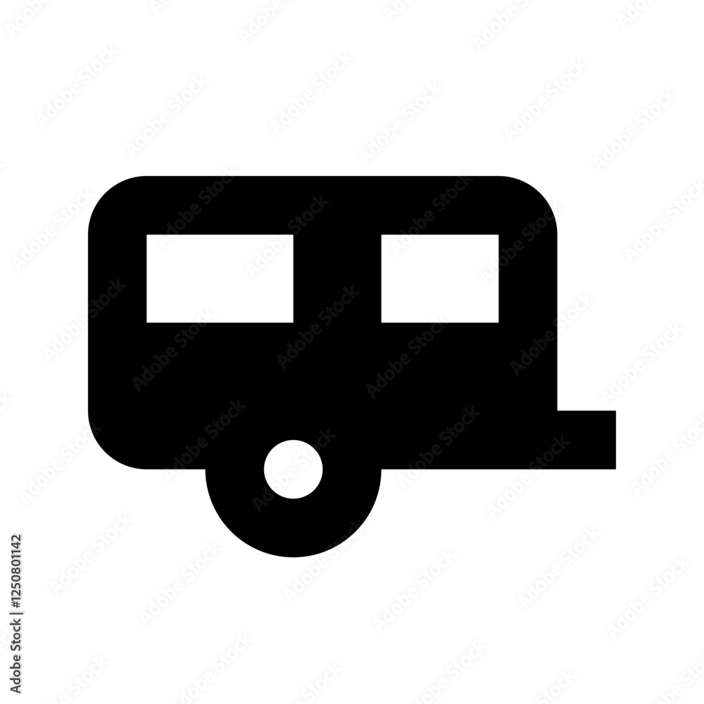 RV - Simple Minimalist Transportation Icon for Modern Travel RV - Simple Minimalist Transportation Icon for Modern Travel