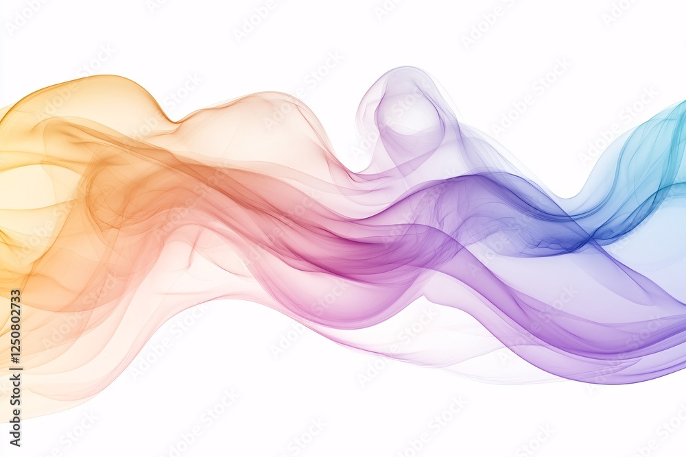 Abstract Colorful Waves Flowing Seamlessly Across White Abstract Colorful Waves Flowing Seamlessly Across White
