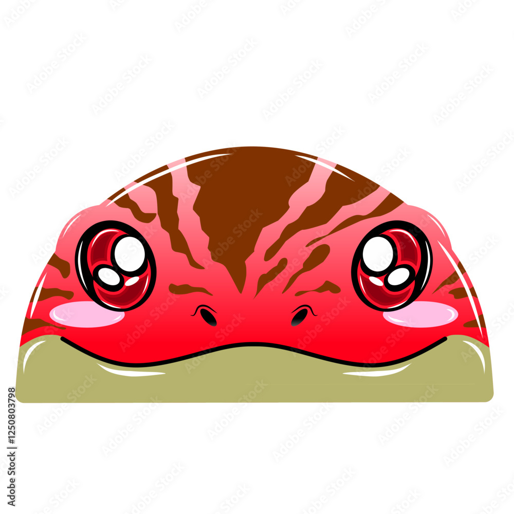 Obraz premium cute red lizard vector, cartoon lizard face, drawing gecko face easy and simple. Cute reptile vector design