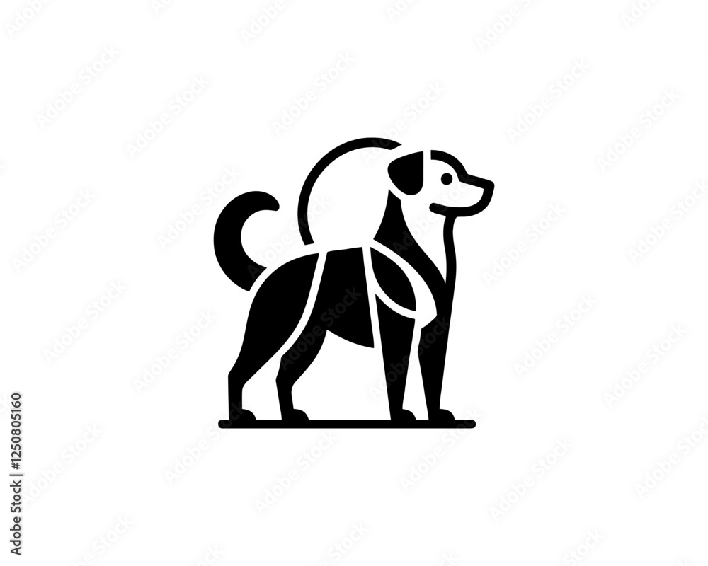 Obraz premium Dog Logo design template. Vector illustration. Simple silhouette. Black dog logo