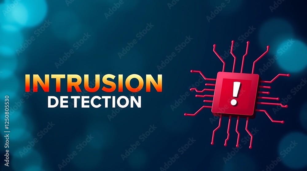 cybersecurity concept of INTRUSION DETECTION, Network security, Cyber threat, Digital protection, Cyber attack prevention, Security warning, IDS, ips, Tls