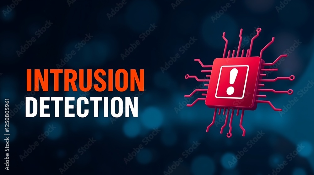 cybersecurity concept of INTRUSION DETECTION, Network security, Cyber threat, Digital protection, Cyber attack prevention, Security warning, IDS, ips, Tls