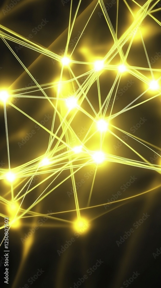 Fototapeta premium Mesmerizing Network Visualization: A Stunning Abstract Display of Interconnected Nodes and Glowing Connections