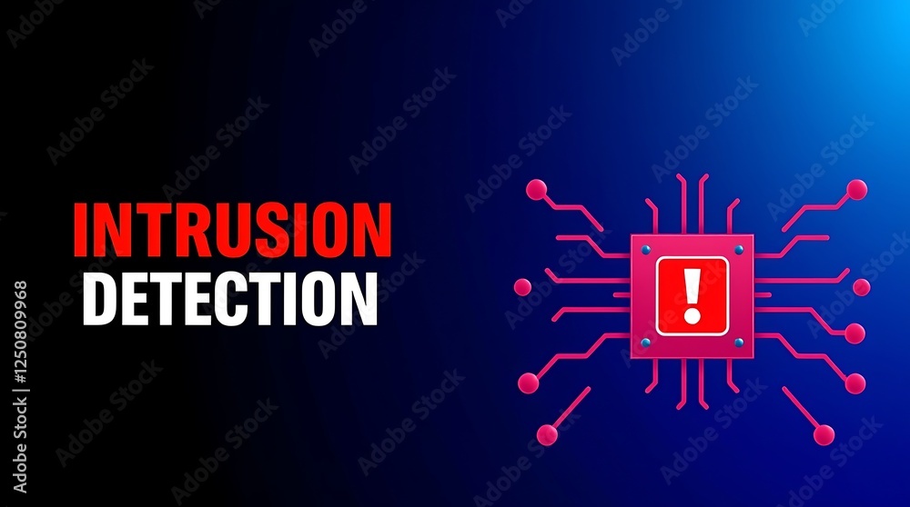 cybersecurity concept of INTRUSION DETECTION, Network security, Cyber threat, Digital protection, Cyber attack prevention, Security warning, ids, ips, tls