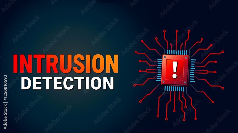 cybersecurity concept of INTRUSION DETECTION, Network security, Cyber threat, Digital protection, Cyber attack prevention, Security warning, ids, ips, tls