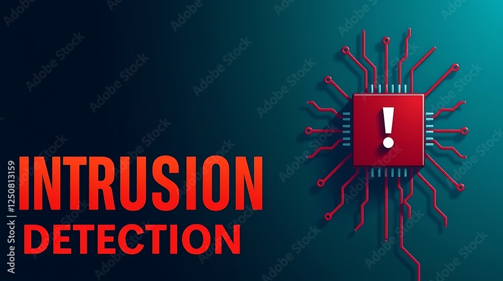 cybersecurity concept of INTRUSION DETECTION, Network security, Cyber threat, Digital protection, Cyber attack prevention, Security warning, ids, ips, tls