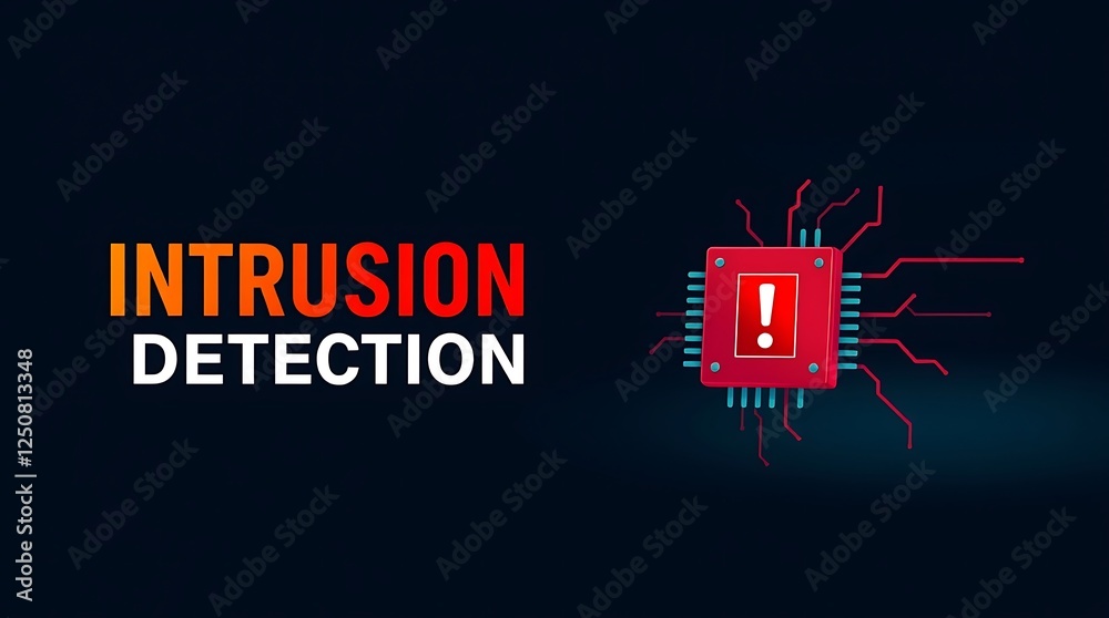 cybersecurity concept of INTRUSION DETECTION, Network security, Cyber threat, Digital protection, Cyber attack prevention, Security warning, ids, ips, tls