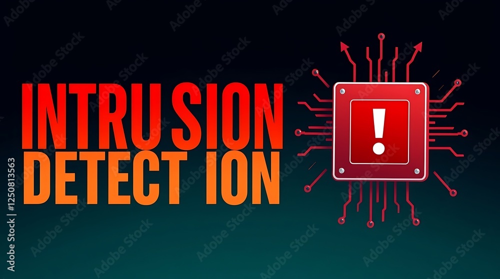 cybersecurity concept of INTRUSION DETECTION, Network security, Cyber threat, Digital protection, Cyber attack prevention, Security warning, ids, ips, tls