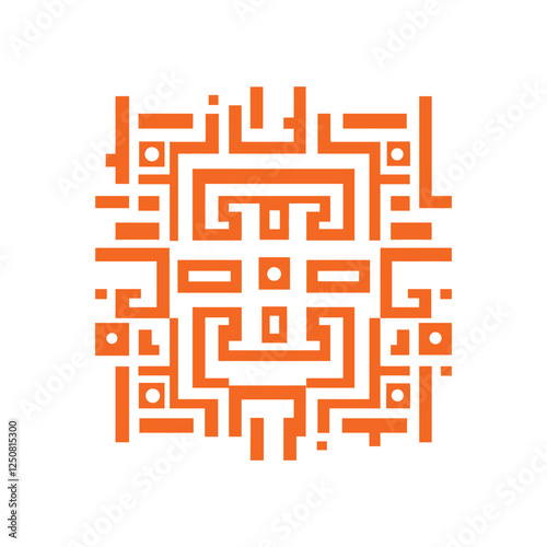 Color square maze. Game for kids. Puzzle for children. Labyrinth conundrum. Flat vector illustration, Simple Square Maze Labyrint
