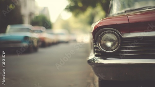 Wallpaper Mural Classic car parked on a sunny street, showcasing vintage design and nostalgic atmosphere Torontodigital.ca