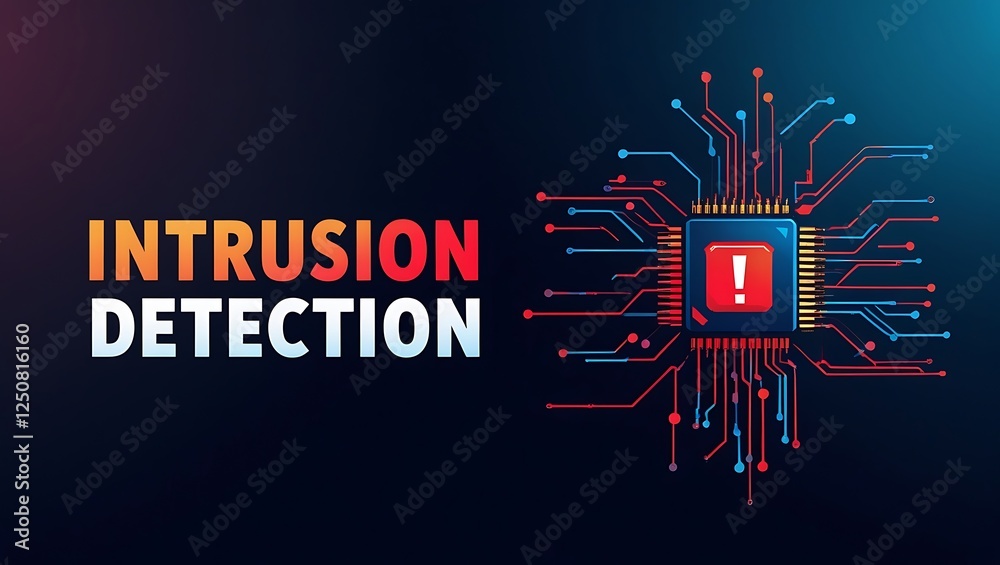cybersecurity concept of INTRUSION DETECTION, Network security, Cyber threat, Digital protection, Cyber attack prevention, Security warning, ids, ips, tls