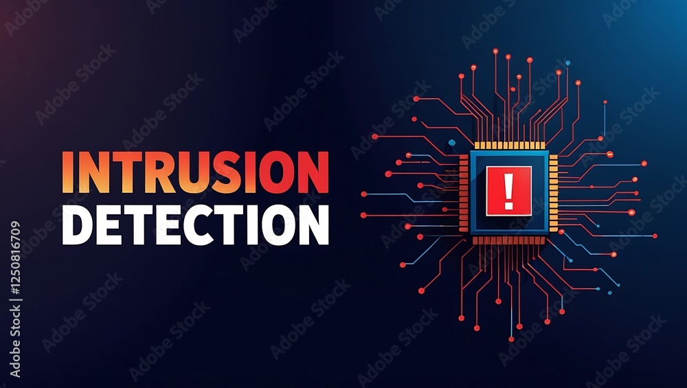 cybersecurity concept of INTRUSION DETECTION, Network security, Cyber threat, Digital protection, Cyber attack prevention, Security warning, ids, ips, tls