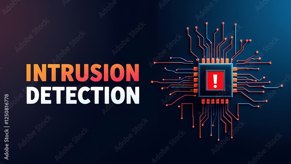 cybersecurity concept of INTRUSION DETECTION, Network security, Cyber threat, Digital protection, Cyber attack prevention, Security warning, ids, ips, tls