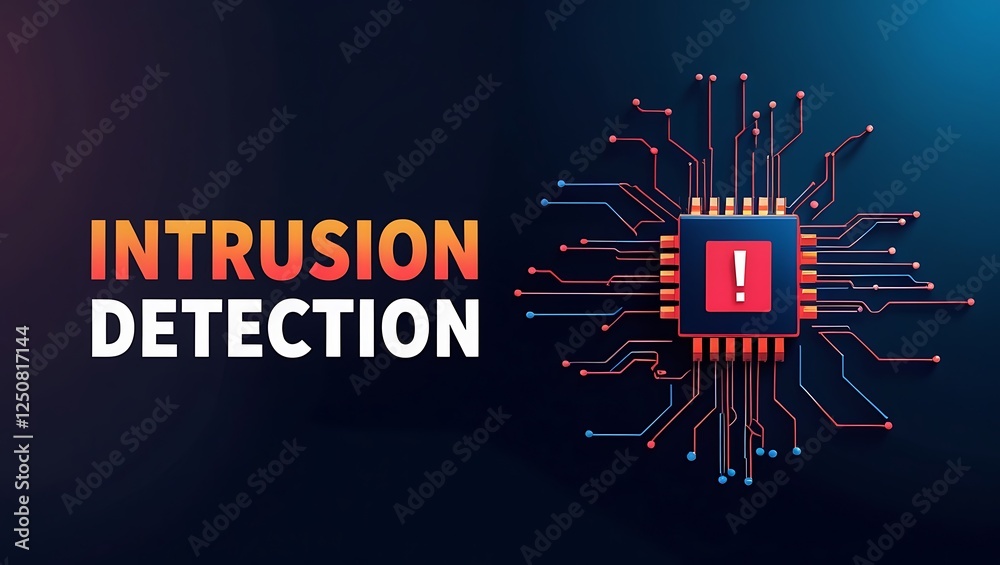 cybersecurity concept of INTRUSION DETECTION, Network security, Cyber threat, Digital protection, Cyber attack prevention, Security warning, ids, ips, tls