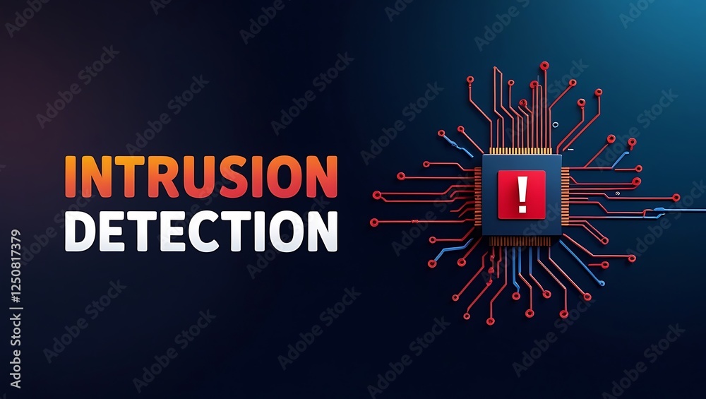 cybersecurity concept of INTRUSION DETECTION, Network security, Cyber threat, Digital protection, Cyber attack prevention, Security warning, ids, ips, tls