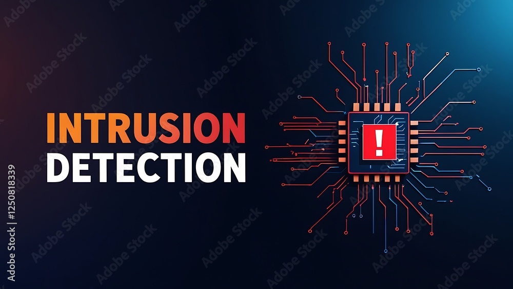 cybersecurity concept of INTRUSION DETECTION, Network security, Cyber threat, Digital protection, Cyber attack prevention, Security warning, ids, ips, tls
