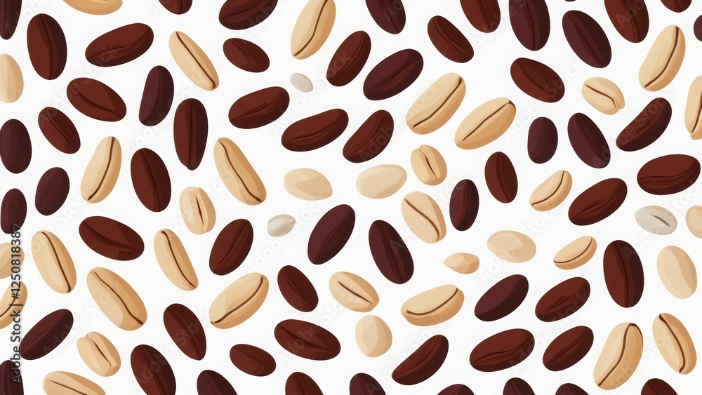 Vector illustration of cocoa beans on a white background. Vector illustration of cocoa beans on a white background.