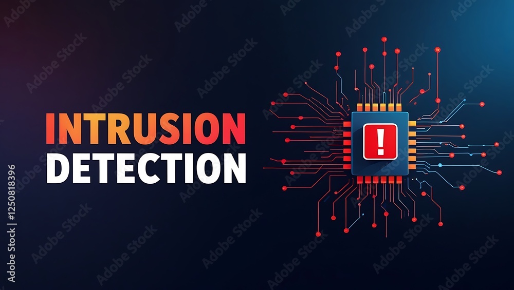 cybersecurity concept of INTRUSION DETECTION, Network security, Cyber threat, Digital protection, Cyber attack prevention, Security warning, ids, ips, tls