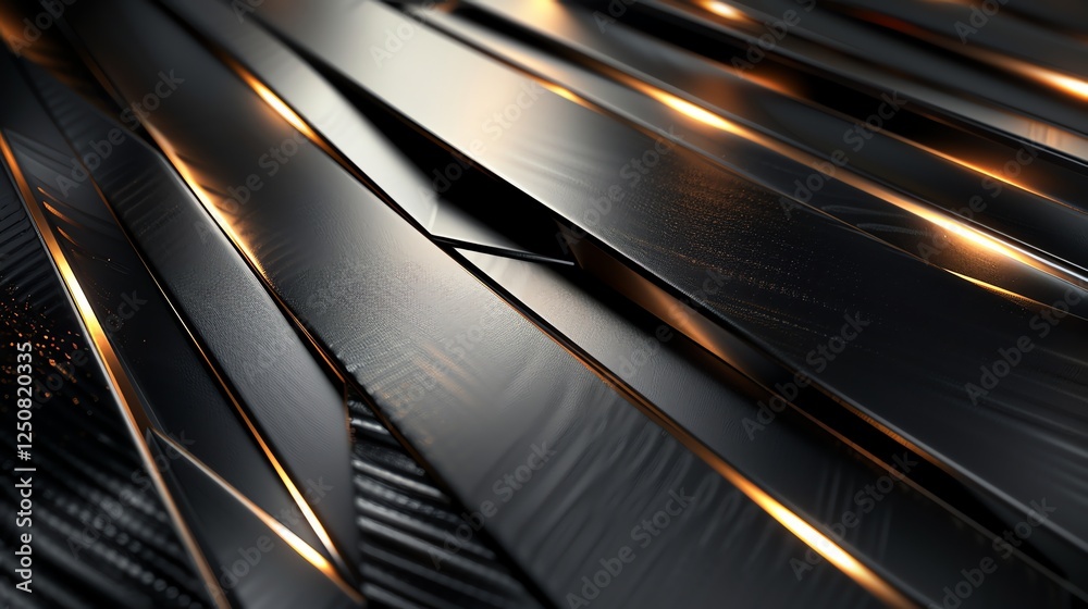 Obraz premium Abstract black background with gold edges.